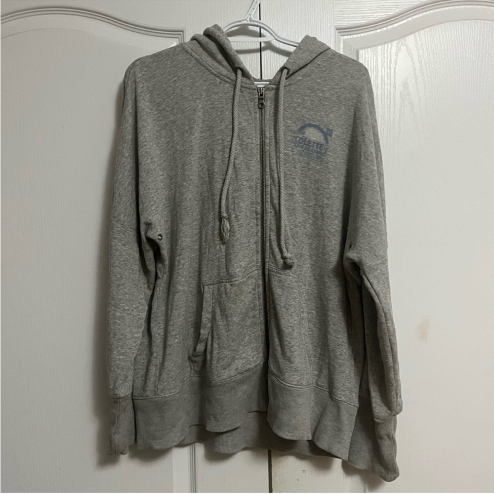 Gray Oversized Zip-Up Hoodie